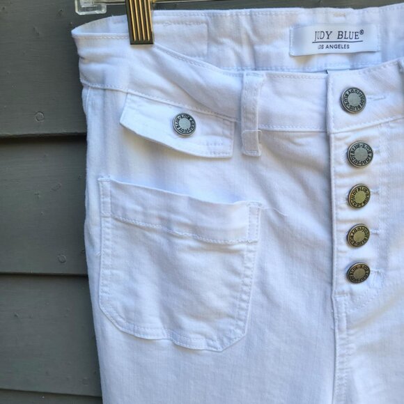 Judy Blue White Flair Fit Button Fly Jeans size 9/29 - Picture 11 of 13
